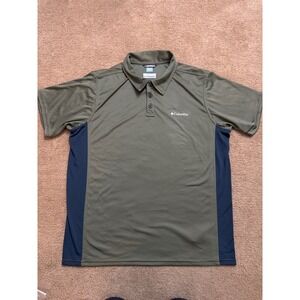 Columbia Freezer Coil Polo Shirt Men's M Gray Collared Active Golf Cooling
